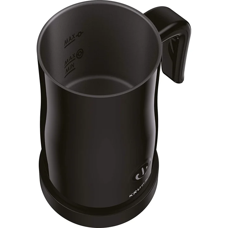 Krups XL1008 Elektrischer Milchaufschäumer (bis zu 150 ml Aufschäumkapazität, einfache Bedienung auf Knopfdruck, 360 Grad drehbarer Boden, automatische Abschaltung), schwarz – Bild 4