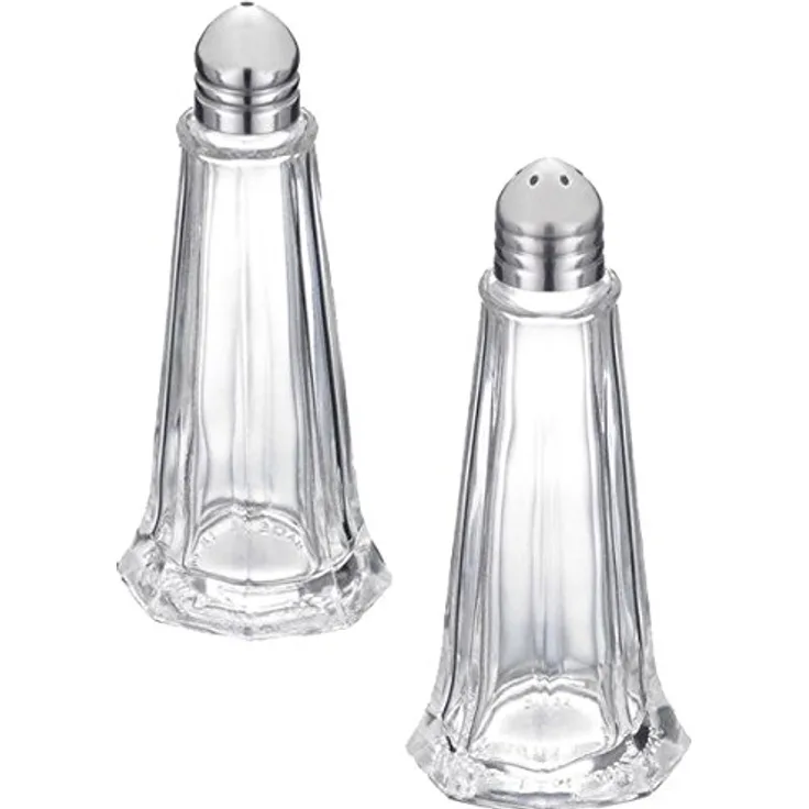 Westmark Salz- und Pfefferstreuer-Set, 2-tlg., Fassungsvermögen je 40 ml, Glas-Rostfreier Edelstahl, New York, Transparent-Silber, 65262270