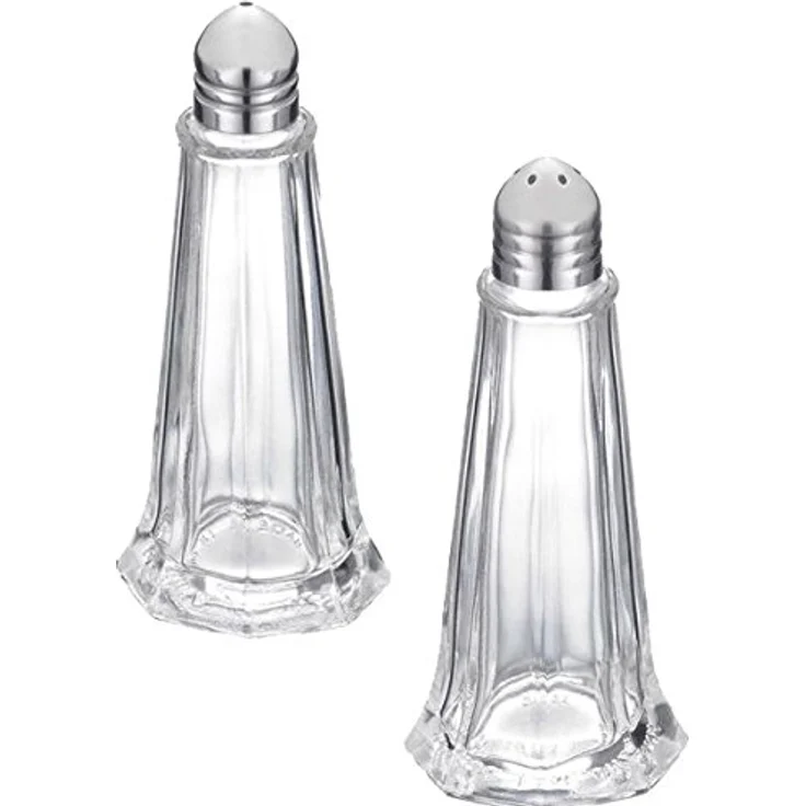 Westmark Salz- und Pfefferstreuer-Set, 2-tlg., Fassungsvermögen je 40 ml, Glas-Rostfreier Edelstahl, New York, Transparent-Silber, 65262270 – Bild 1