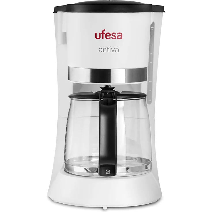 Ufesa CG7113 CG7113-Filterkaffeemashione, mit Kapazität für 6 Tassen oder 0,6 l, Permanentfilter, automatische Abschaltung, Tropfventil, W, Warmhaltungsfunktion, 600, Kunststoff, Weiß-Schwarz
