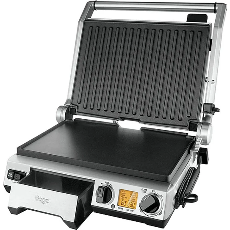 SAGE SGR840 the Smart Grill Pro mit abnehmbaren Antihaftplatten, Gebürstetes Edelstahl, 2400 Watt – Bild 2