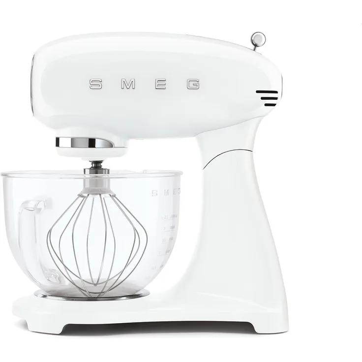Smeg SMF13WHEU Küchenmaschine mit Direktantrieb, 800W, 4,8L Glasschüssel, weiß, Serie: SMF13