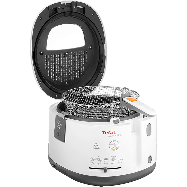 Tefal FF1631 Fritteuse One Filtra, mit Öl, 1.900 Watt, wärmeisoliert, 1,2 kg Fassungsvermögen, 2,1 Liter, weiß-anthrazit – Bild 2