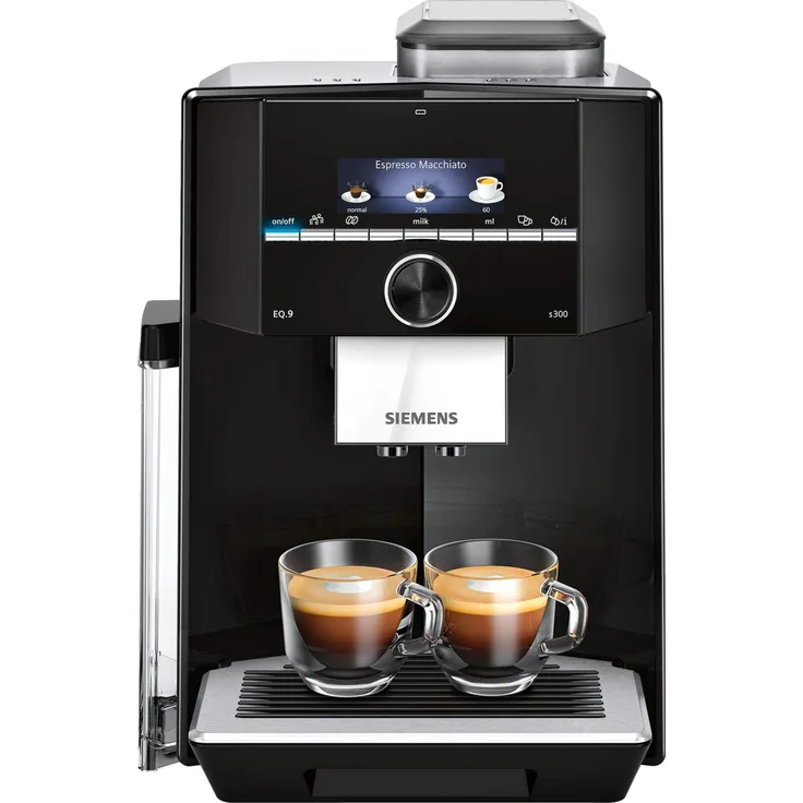 Siemens TI923309RW s300 EQ.9 Kaffeevollautomat, Touchscreen, iAroma System, 1500 Watt, schwarz, mit Milchsystem und integriertem Mahlwerk