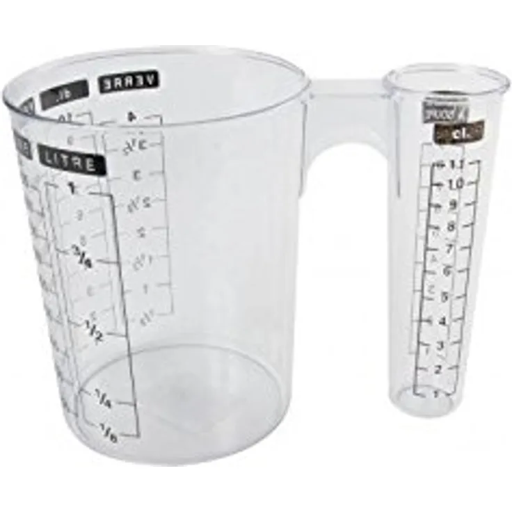 JJA 104025A Messbecher, doppelt, Kunststoff, transparent, 1 x 1 x 1 cm