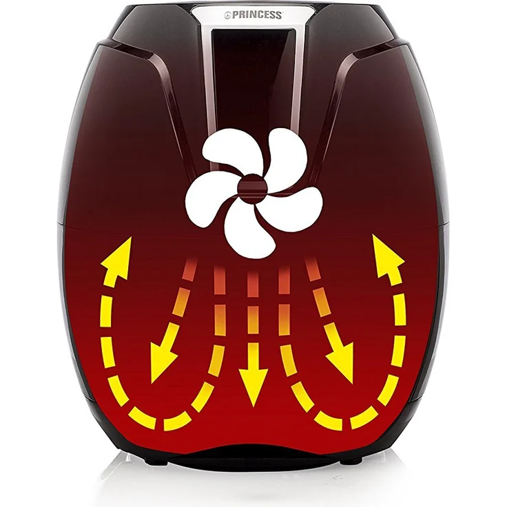 Princess 182021 XL Heißluftfritteuse, Aerofryer mit digitalem Display, ohne Öl, einfach zu reinigen, 3,2 Liter Fassungsvermögen, 1400 Watt, schwarz – Bild 3