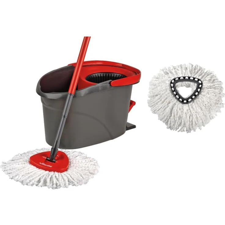 Vileda EasyWring & Clean Komplett-Set (Wischmop und Eimer sowie extra Classic Ersatzkopf) – Bild 1