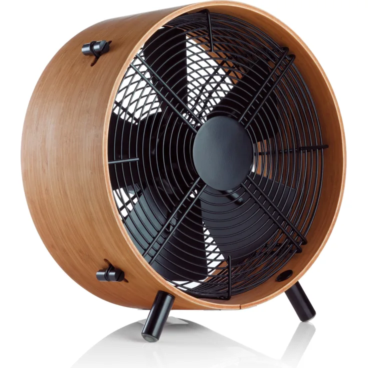 Stadler Form Ventilator Otto, mit modernem Bambus-Ring, drei Geschwindigkeitsstufen, ideal im Sommer und fürs Büro, 45 W