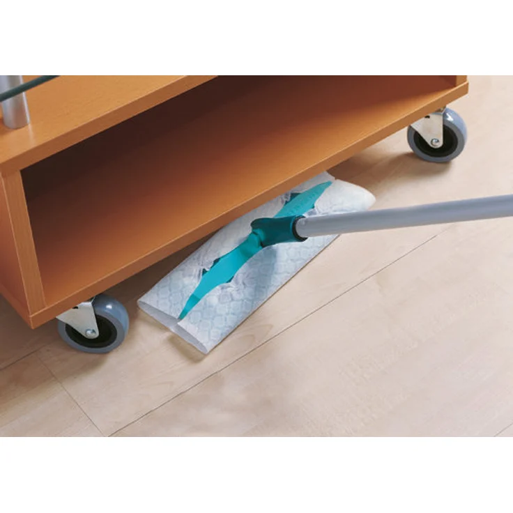 Leifheit Set Clean and Away Telescope, Bodenwischer mit verstellbarem Stiel 80-132 cm für die schnelle Trockenreinigung, inklusive fünf Staubtüchern, Staubwischer mit 360° Drehgelenk – Bild 3