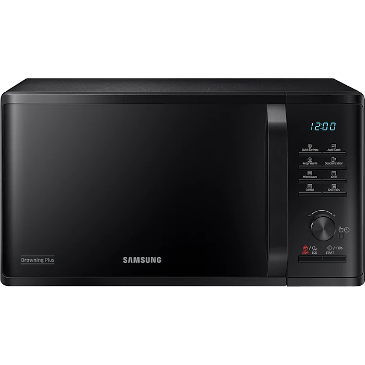 Samsung MG23K3515AK Mikrowelle mit Grill, Standgerät, 23l Garraum, 800 W, Keramik-Emaille, schwarz