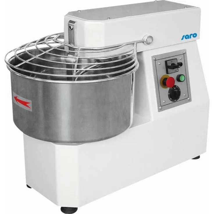 Saro Modell PK 50Teigknetmaschine mit Spiralknethaken, Edelstahl, Geschwindigkeiten stufenlos