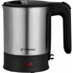 Grossag Reise-Wasserkocher WK 6.07 | 500ml | aus Edelstahl inkl. 2 Tassen und Löffeln | perfekt für unterwegs