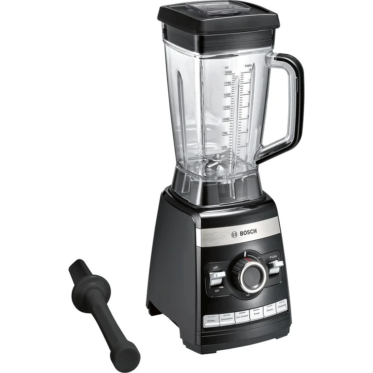 Bosch MMBH6P6BDE Vitaboost Standmixer (1.600 W, 6 Programme, ideal für große Portionen, 6-Klingen-Edelstahlmesser, Stößel, mit Rezeptbuch, 45.000 Motorumdrehungen-Min) schwarz – Bild 1