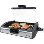 Steba VG200 Tischgrill, 40 x 29 cm, Grillplatte mit Glasdeckel, 2200 Watt