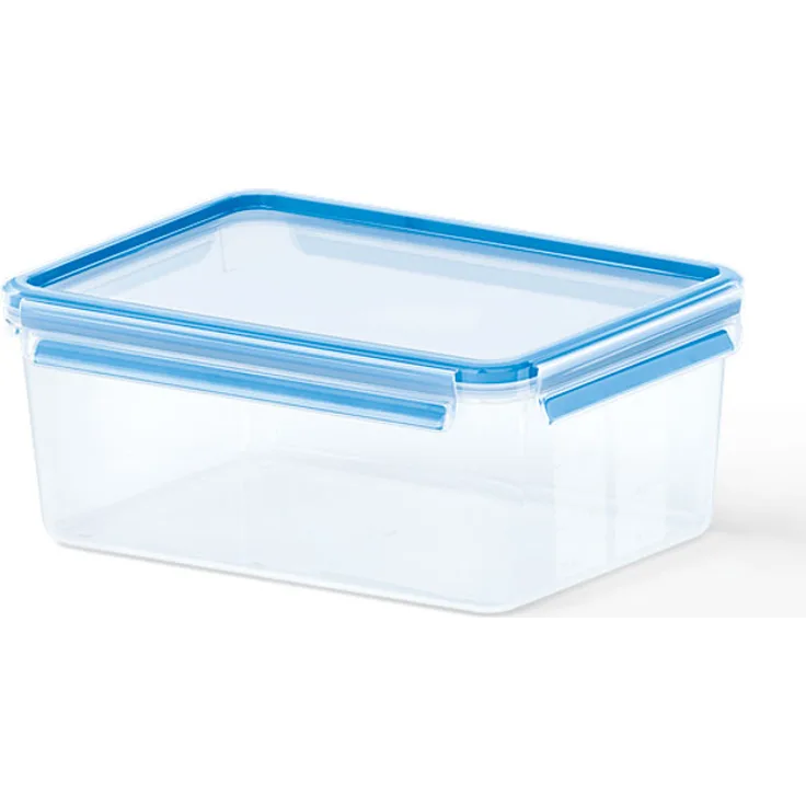 Emsa 508546 Rechteckige Frischhaltedose mit Deckel, 3.7 Liter, Transparent-Blau, Clip & Close