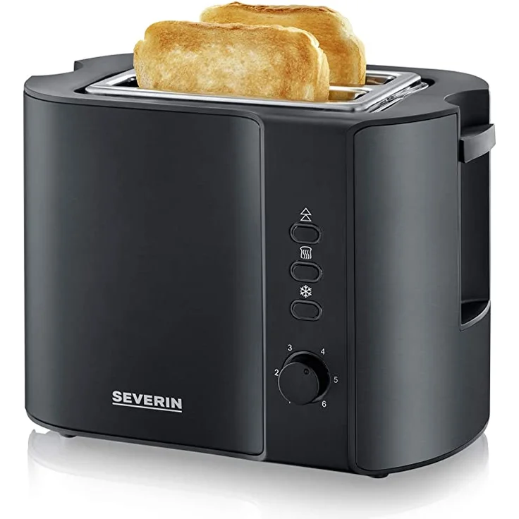 Severin AT 9552 Automatik-Doppelschlitztoaster, 800W, inkl. Brötchen-Röstaufsatz, 2 Röstkammern, schwarz-matt – Bild 1