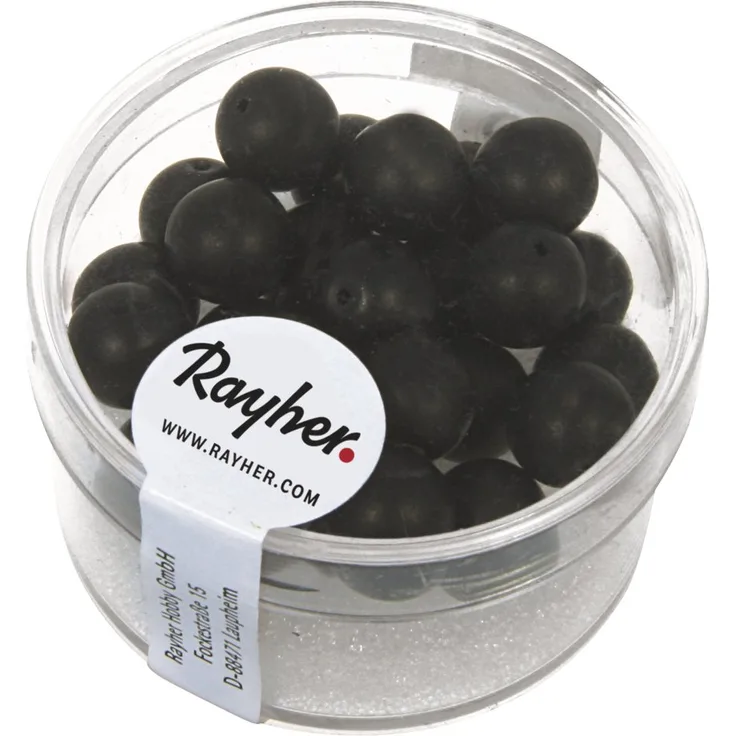 Rayher 14448576 Renaissance Glaswachsperlen, matt , 8 mm, Dose 25 Stüc