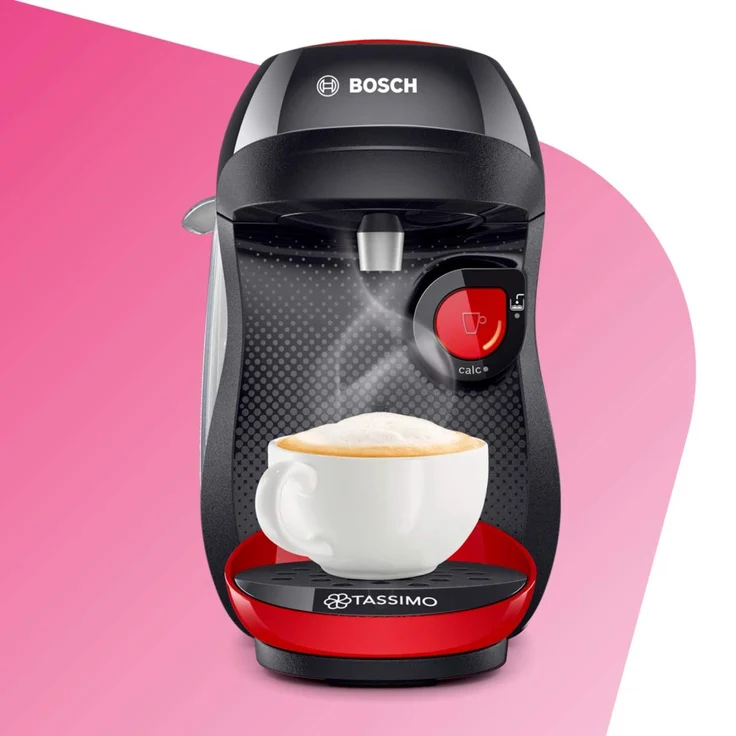 Bosch TAS1003 Tassimo Happy Kapselmaschine, über 70 Getränke, vollautomatisch, geeignet für alle Tassen, kompakte Größe, 1400 W, rot – Bild 4