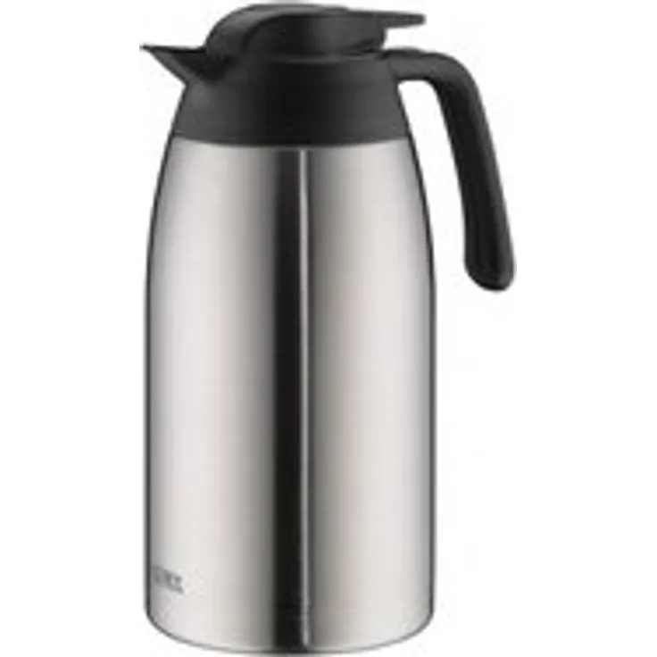 THERMOS 4026.205.200 Thermoskanne THV, Edelstahl mattiert 2,0 l, 24 Stunden heiß, 24 Stunden kalt, zerlegbarer Verschluss, BPA-Frei