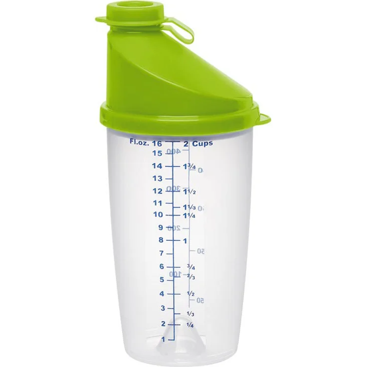 Emsa 513518 Superline Mixbecher mit Ausgussdeckel, Fassungsvermögen: 0,5 Liter, inklusive Mixscheibe, transparent-limette