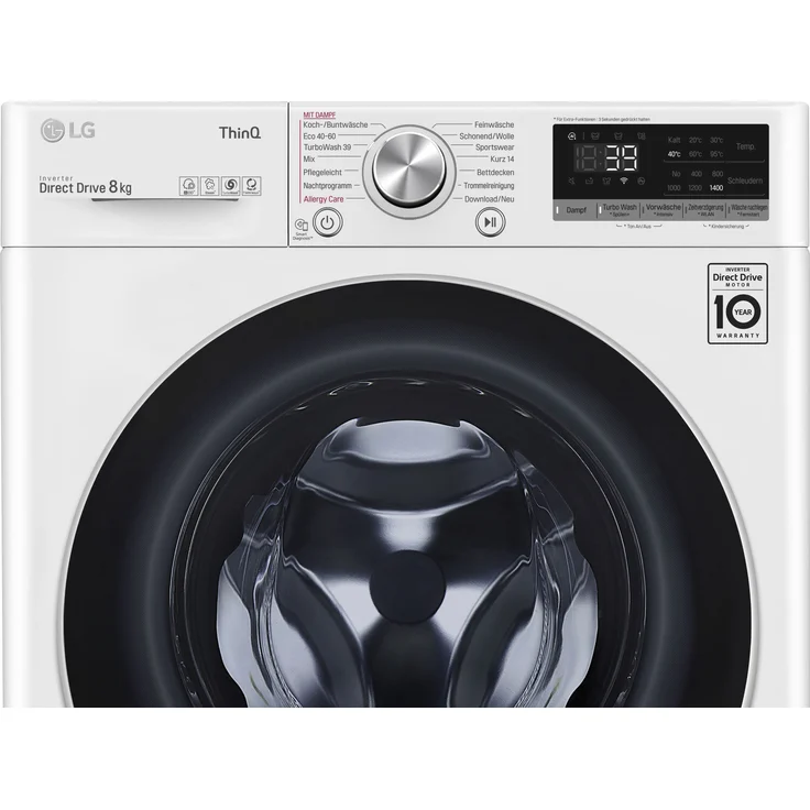 LG F4WV708P1E, Frontlader-Waschmaschine, A, Fassungsvermögen 8 kg, Standgerät, Breite 60 cm, Mengenautomatik, Startzeitvorwahl – Bild 6