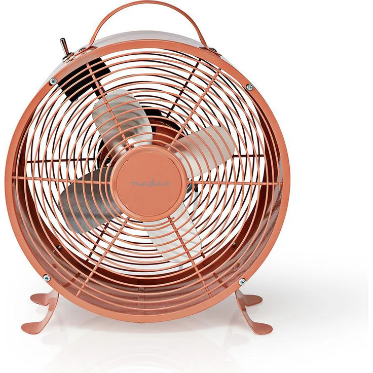Nedis Tischventilator | Netzstromversorgung | Durchmesser: 25 cm | Höhe: 33.5 cm | 20 W | 220 - 240 V AC 50 Hz | Anzahl Geschwindigkeitseinstellung: 2 | Vintage Pink