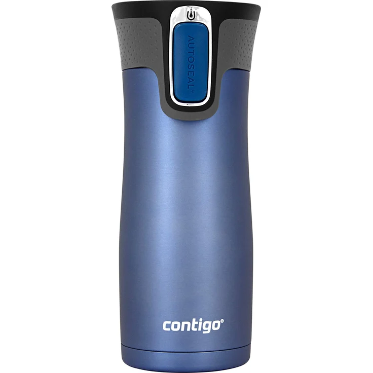 Contigo Thermobecher West Loop Autoseal, Edelstahl Isolierbecher, Kaffebecher to go, auslaufsicher, spülmaschinenfester Deckel BPA-frei, 470 ml , Monaco , 470 ml – Bild 1