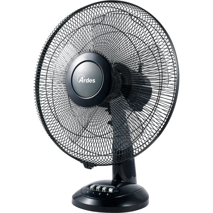 Ardes AR5S41 Haushalts-Lamellenlüfter Schwarz Ventilator - Ventilatoren (Haushalts-Lamellenlüfter, Schwarz, Tisch, Knöpfe, IPX0, 50 W)