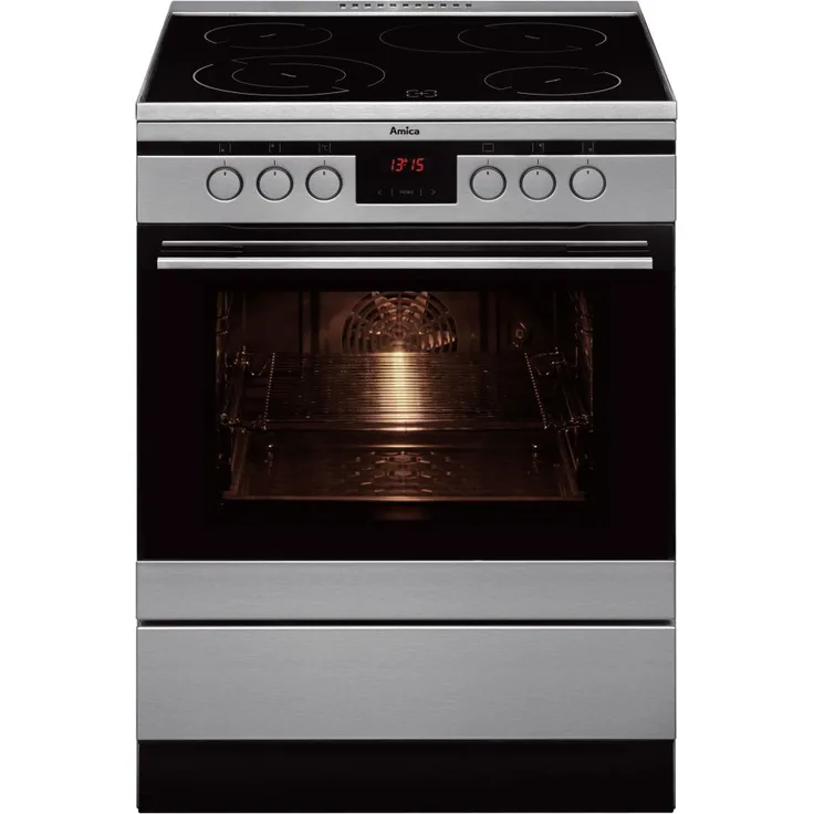 Amica SHC 11675 E, Herd, A, freistehend, Betriebsart Ofen elektrisch, Betriebsart Kochfeld elektrisch, Anzahl Kochfelder 4, Volumen 66 l, Breite 60 cm,Selbstreinigung ja, hydrolytische Selbstreinigung