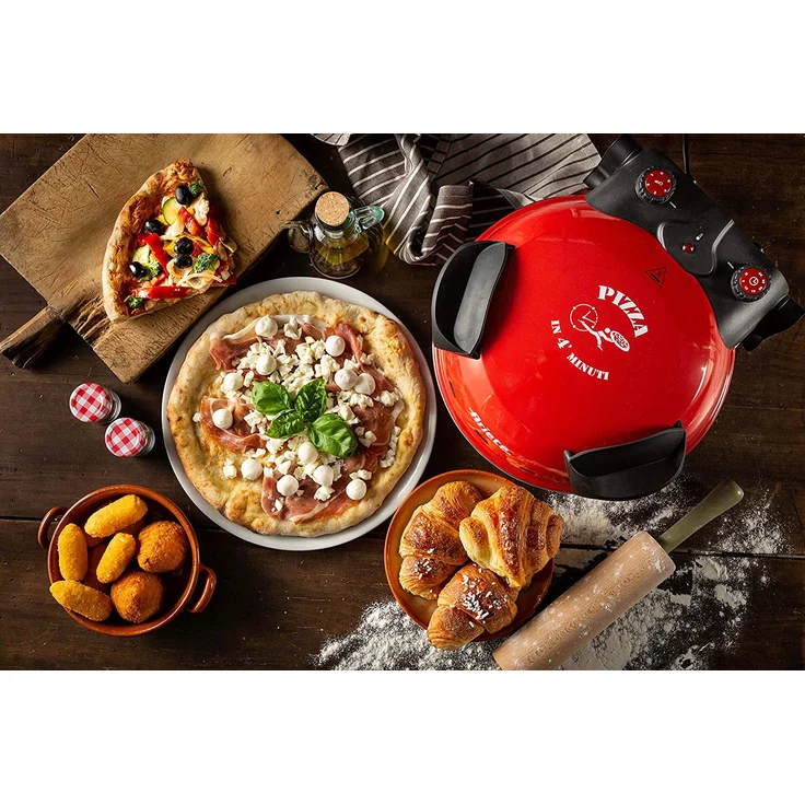 Ariete 909 Pizzaofen, 33 cm Durchmesser, Platte aus Stein, 400 °C, rot – Bild 5