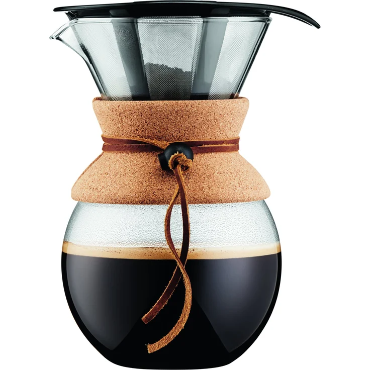 Bodum 11571-109 Pour Over Kaffeebereiter mit Permanentfilter 1 L, Mehrlagig, transparent, 14 x 16,3 x 20,2 cm – Bild 1