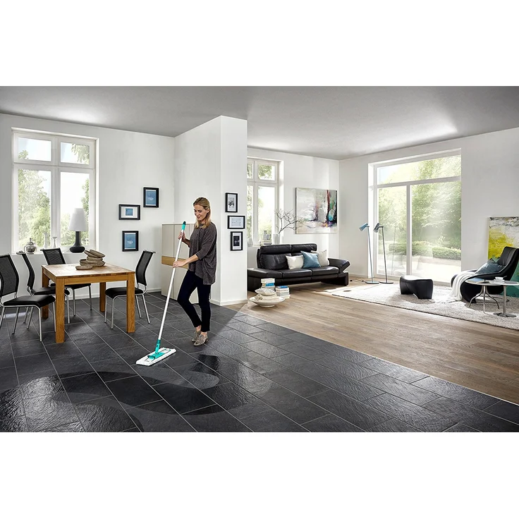 Leifheit Bodenwischer Profi XL micro duo Aluminiumstiel, 55045, für Fliesen und Steinböden, 2-Faser-Wischbzug  – Bild 3