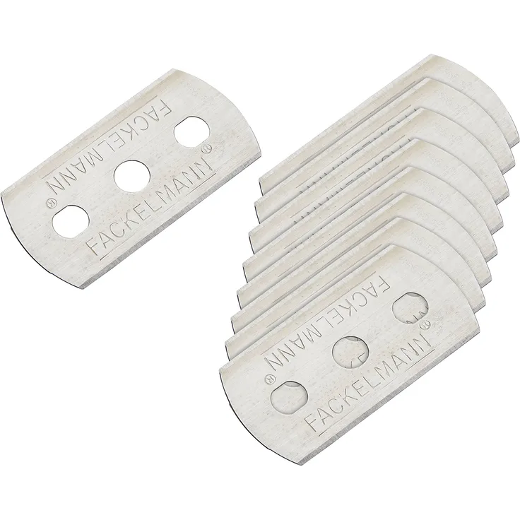 Fackelmann Ersatzklingen für Reinungsschaber, Klingen aus Edelstahl für Kochfeldschaber, Klingen für Ceranfeldschaber (Farbe: Silber), Menge: 10 Stück
