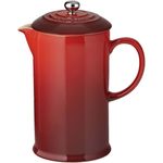 Le Creuset Kaffee-Bereiter-French Press mit Edelstahl-Presseinsatz, 800 ml, Steinzeug, Kirschrot
