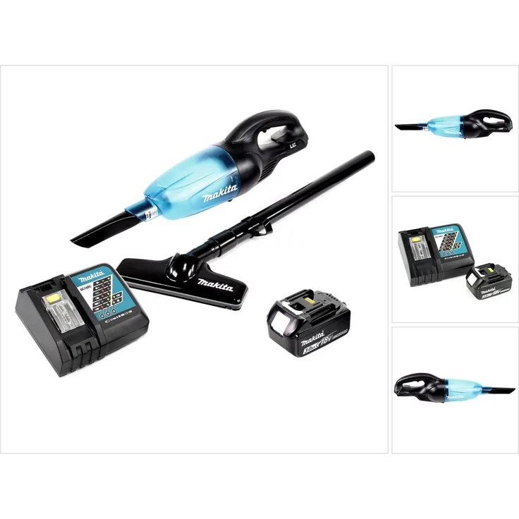 Makita DCL 180 B 18 V Li-Ion Akku Staubsauger schwarz + 1x BL 1830 3,0 Ah Akku + DC 18 RC Schnellladegerät
