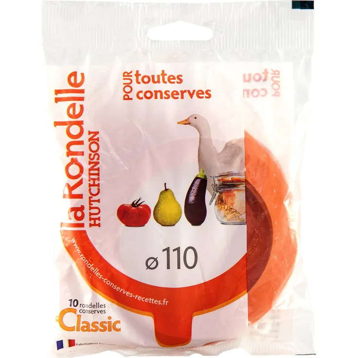 Unbekannt Hutchinson 485516 Beutel mit 10 Universal-Einkochringe, aus Gummi, Orange, 11 x 82 x 2,5 cm