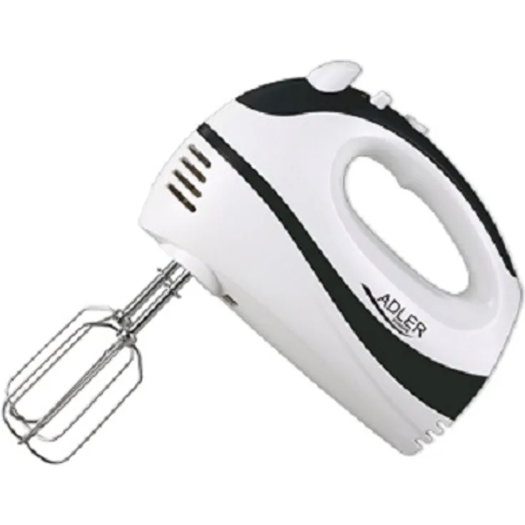 Adler Handmixer AD-4205b, 300 W, 5 Geschwindigkeiten, Turbo Funktion, weiß, schwarz