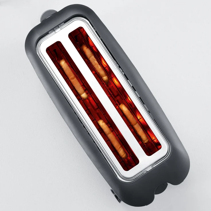 Severin AT 2509 Automatik-Toaster, 1.400 W, 2 Langschlitzkammern, für bis zu 4 Brotscheiben, edelstahl-schwarz – Bild 3