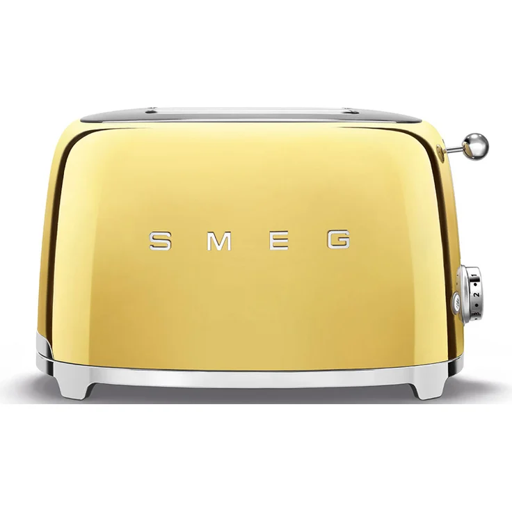 Smeg TSF01GOEU Doppelschlitztoaster, 950W, 6 Bräunungsstufen, gold – Bild 1