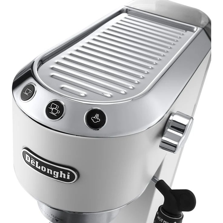 De'Longhi Dedica Style EC 685.W Espresso Siebträgermaschine, Espressomaschine mit Professioneller Milchschaumdüse, nur 15 cm breit, 1 Liter Wassertank, Vollmetallgehäuse, E.S.E Pads geeignet, weiß – Bild 4