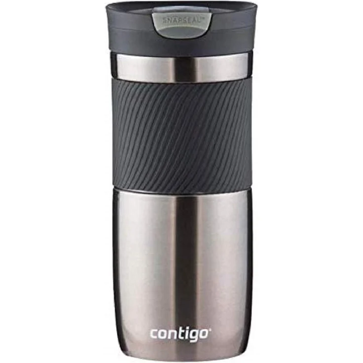 Contigo Thermobecher Byron Snapseal, Edelstahl Isolierbecher, Kaffebecher to go, auslaufsicher, spülmaschinenfester Deckel BPA-frei, 470 ml – Bild 1