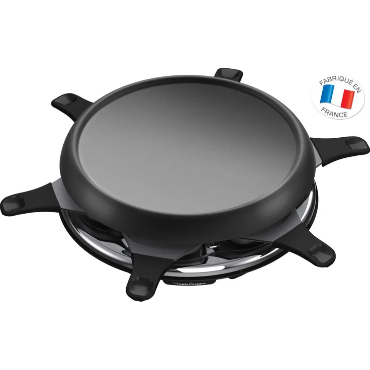 Moulinex Accessimo Raclette Plancha Crêpespfanne 6 Schalen schwarz RE151812
