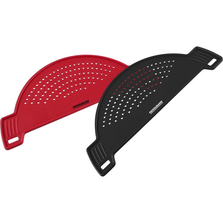 Fackelmann Abgießhilfe, Abgießsieb für Nudeln, Siebeinsatz für Töpfe (Farbe: Schwarz, Rot - nicht frei wählbar), Menge: 1 Stück