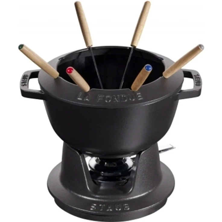 Staub 14002023 Fondue-Set, Induktionsgeeignet, Gusseisen, Schwarz – Bild 1