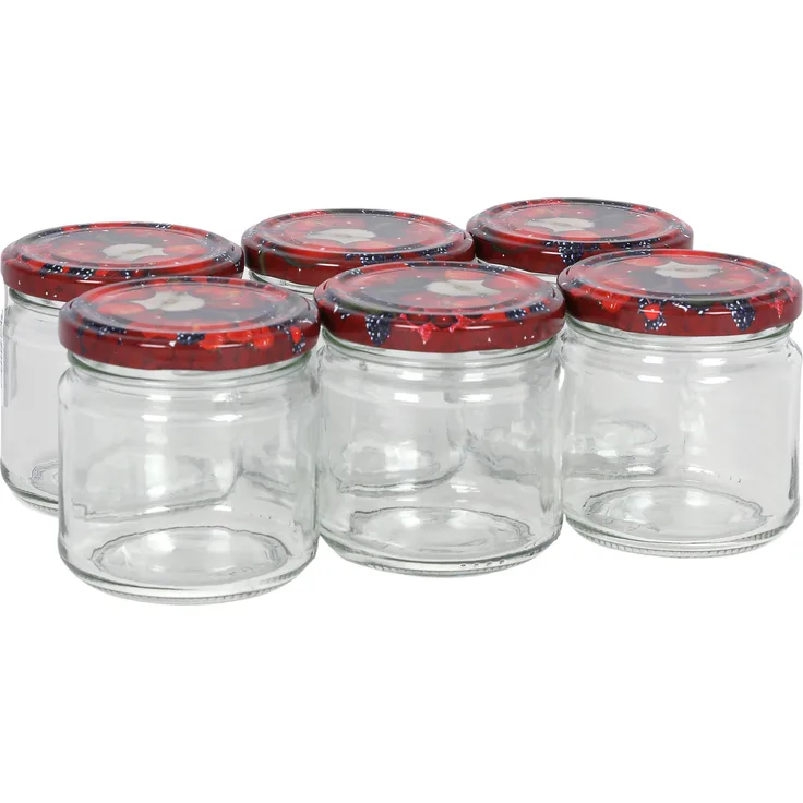 Einmachgläser 6er-Set 210ml Marmeladengläser Vorratsglas Schraubdeckel Früchte