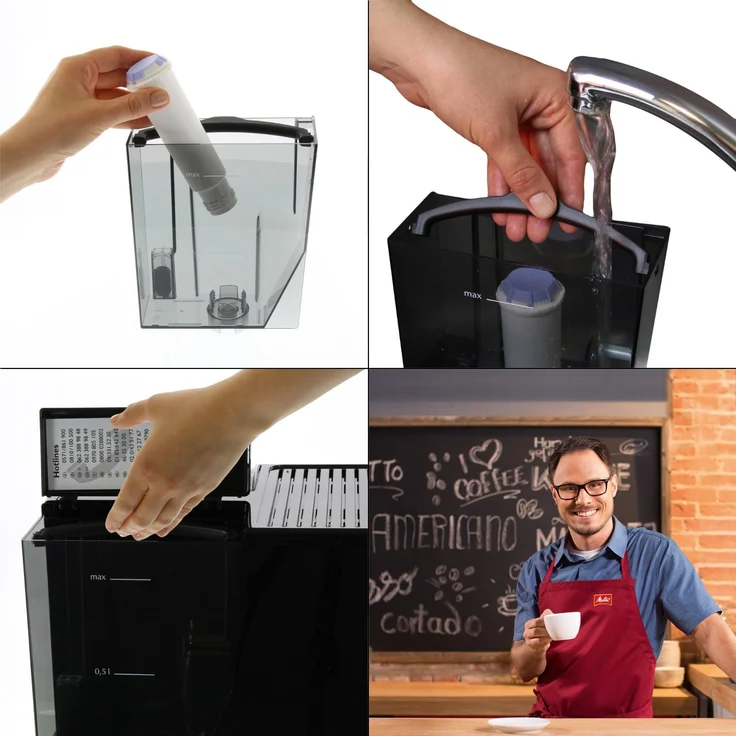 Melitta Caffeo Solo & Perfect Milk E957-103 Schlanker Kaffeevollautomat mit Auto-Cappuccinatore und integriertem Mahlwerk | Automatische Reinigungsprogramme | Automatische Mahlmengenregulierung | Silber, mit Milchsystem – Bild 3