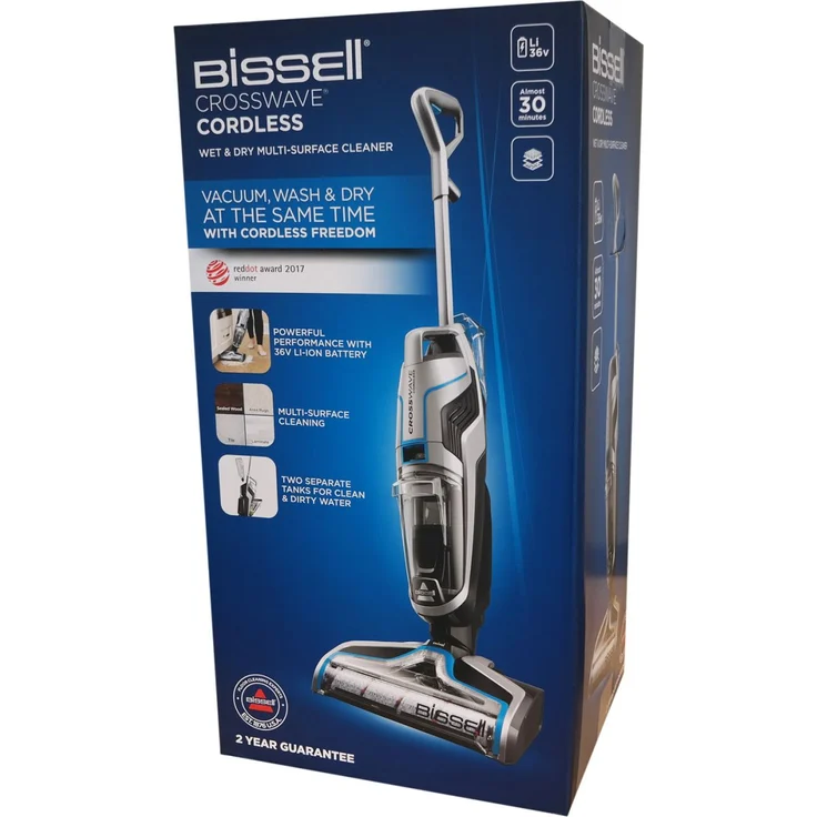 Bissell 2582N CrossWave Cordless Nass- und Trockenreiniger, 25 min Akkubetrieb, 3in1 Bodenreiniger, saugt und wischt Böden gleichzeitig, kabellos, silber – Bild 19