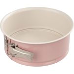 Dr. Oetker Springform Ø 18 cm mit Flachboden, Backform mit extra hohem Rand aus der Serie ''Modern Baking - Retro Design'', runde Kuchenform mit zweifarbiger Premium-Antihaftbeschichtung (Farbe: Rosa-Creme), Menge: 1 Stück