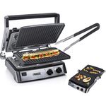 Princess Kontaktgrill & Grillzange 180° abnehmbare Platten 2 Thermostate 2000Watt 29x23cm