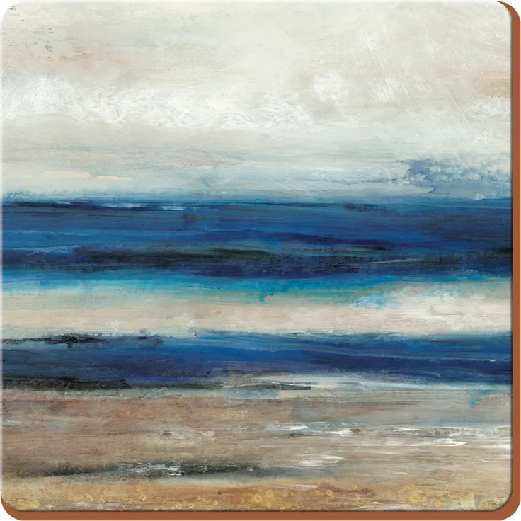 Creative Tops Ocean View Premium-Tischsets aus Holz mit Korkrückseite und abstraktem Motiv, 6-teiligen Set, 30 x 22,8 cm (18 x 9 Zoll), One Size, 6